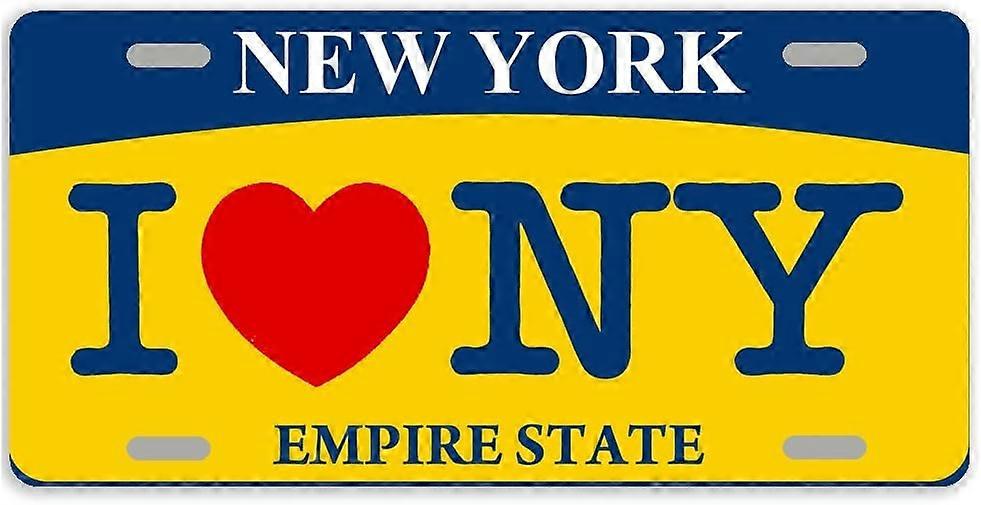 ولاية نيويورك أنا أحب NY علامة السيارة المعدنية علامة السيارات غطاء لوحة الترخيص مع 4 ثقوب 12 × 6 بوصة