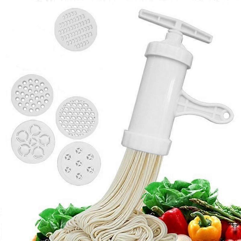Noodle Maker Household Manual Pressing Machine Kitchen Tool Plastic Handmade Noodle Machine With 5 Different Pressing Templates