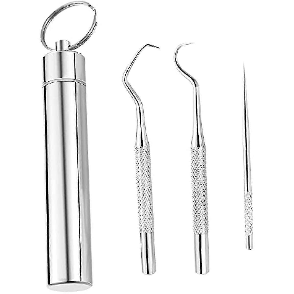 1pc Toothpick Holder With 304 Stainless Steel Toothpicks Set