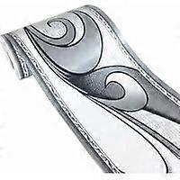 2pcs Wave Pattern Decorative Wall Sticker 5cm x 10m Silver Gray