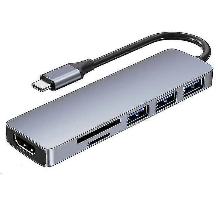6-in-1 C拡張ハブラップトップコンピュータ周辺機器ドッキングステーションアダプタ