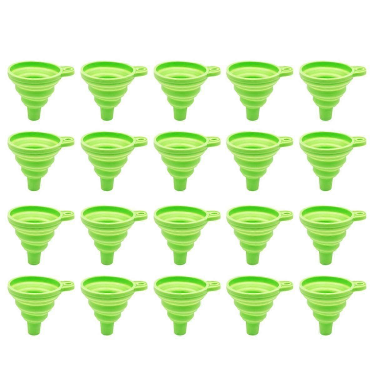 Multifunctional Portable Mini Funnel, Retractable Silicone Folding Funnel For Kitchen,kitchen Tools,green