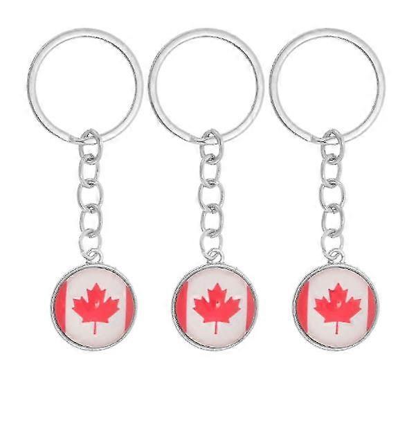 Keychains ,3pcs National Flag Keychains Canada Key Rings Keychain Pendants Car Pendants