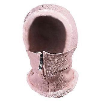Women's Winter Scarf Mouth Cover Fleece Warm Knit Beanie 1 Pieces (pink)