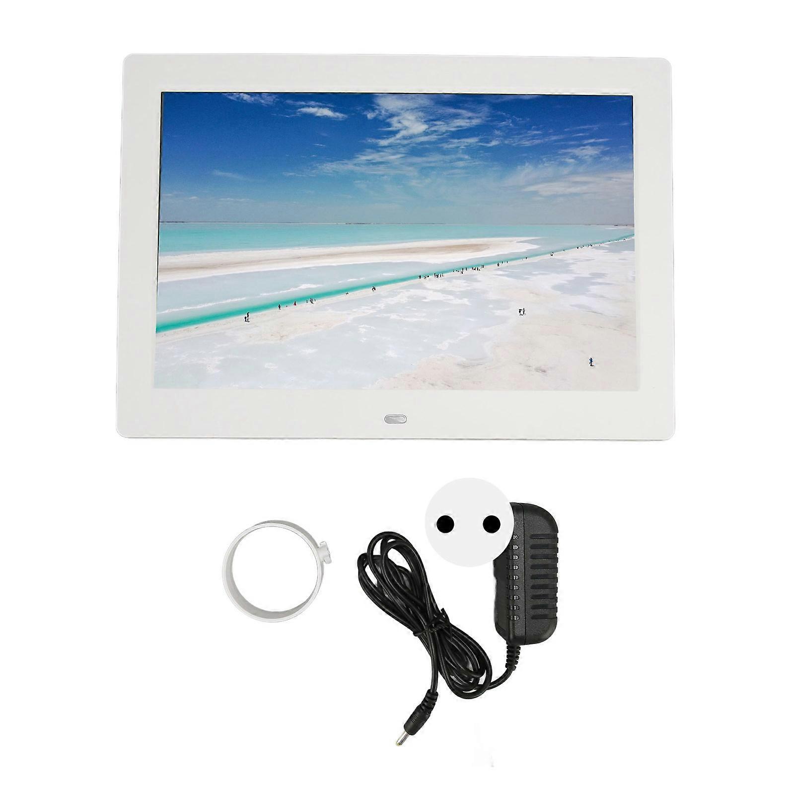 10" WiFi Digital Photo Frame, IPS HD Touchscreen, APP Control, White EU Plug