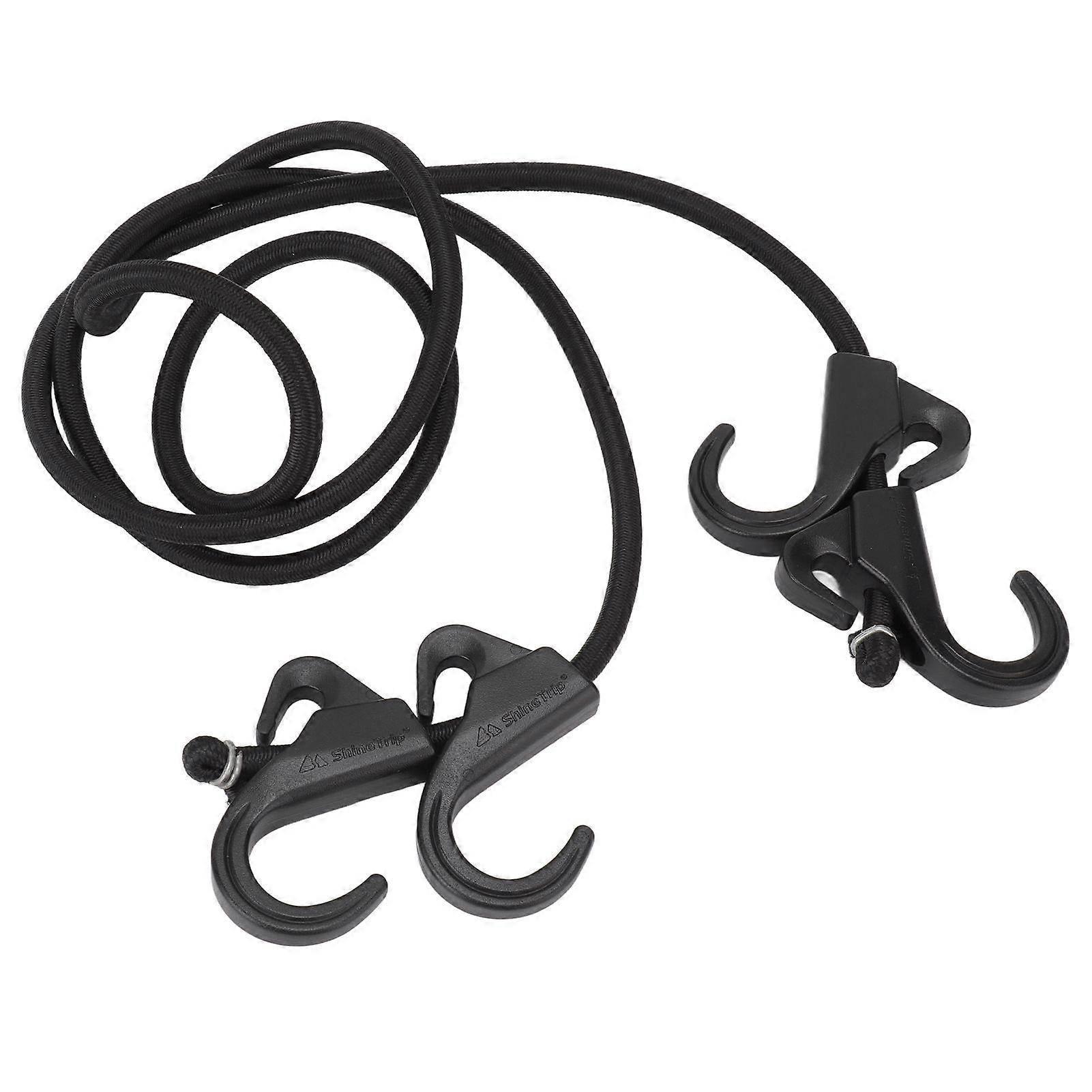 Camping Rope Strap UV Resistant POM Material Black Hooks Function Bungee Cords for Luggage Bundling