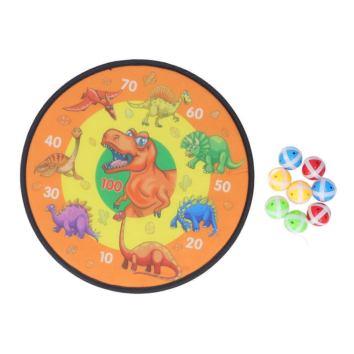 Double Sided Stick Dart Board with 8 Balls Dinosaur Patterns Throwing Toy Parent Child Interaction S
