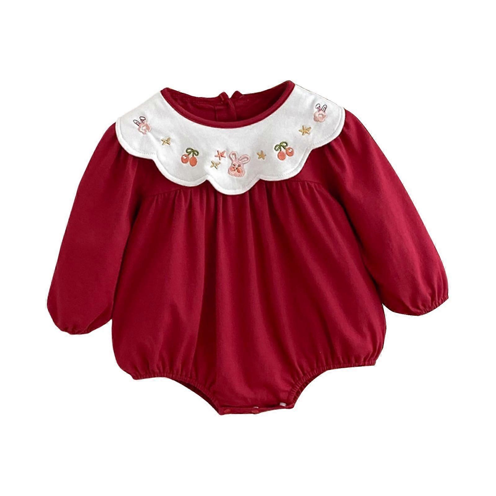 Toddlers Baby Girl Clothes with Elastic Cuffs with Snap Button Newborn Romper Fit height 66 cm