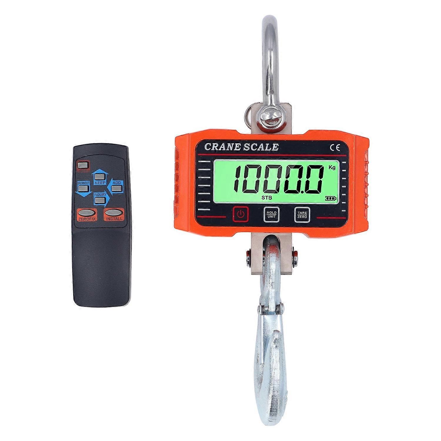 Digital Crane Scale LCD Display 1500kg 3000lb Bearing Handheld Industrial Hanging Scale KG LB N Unit