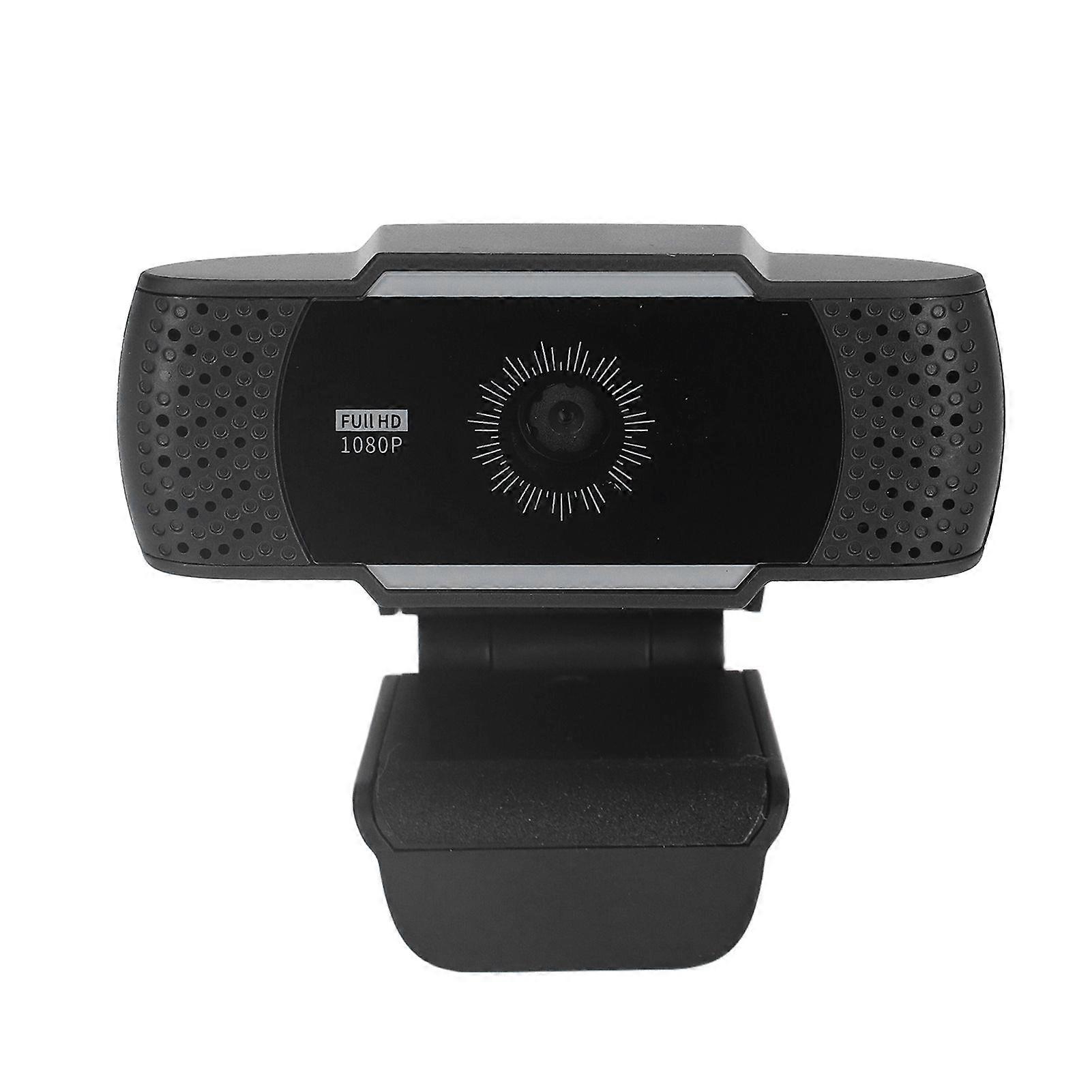 Computer Camera Microphone Automatic Noise Reduction Full HD 1080P USB Stereo Webcam with Rotatable Clip for Office