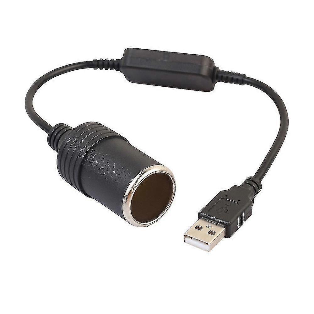 Usb Port To 12v CarLighter Socket Female Converter Adapter Cord