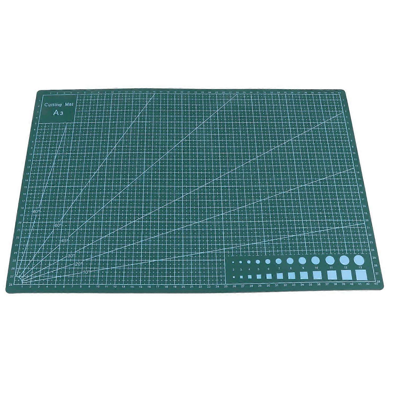 A3 Grid Lines PVC Cutting Mat Self healing Paper Leather Fabric Cutting Board(Green)