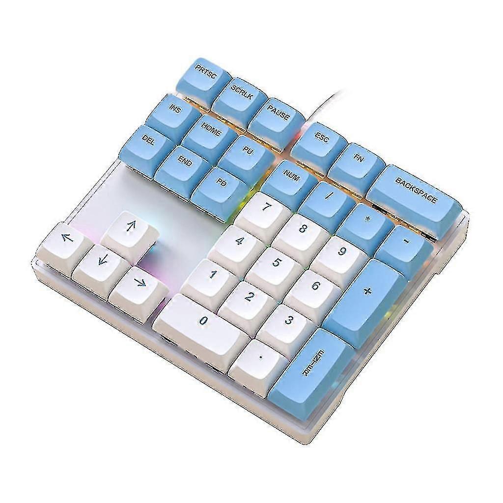 33 Key Wire Mechanical Numeric Keypad With Multi-color Lights Suitable For Finance Business Laptop Numeric Keyboard