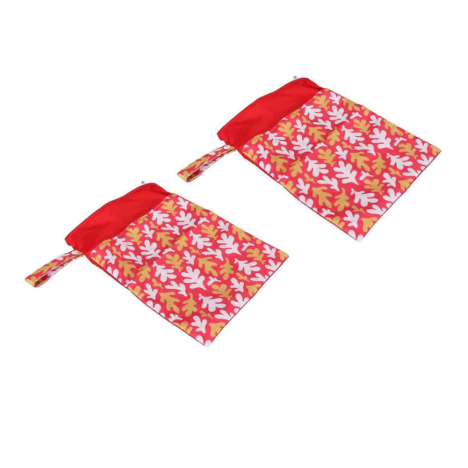 2-Pack Waterproof Cloth Diaper Bag with Double Zipper Pockets
