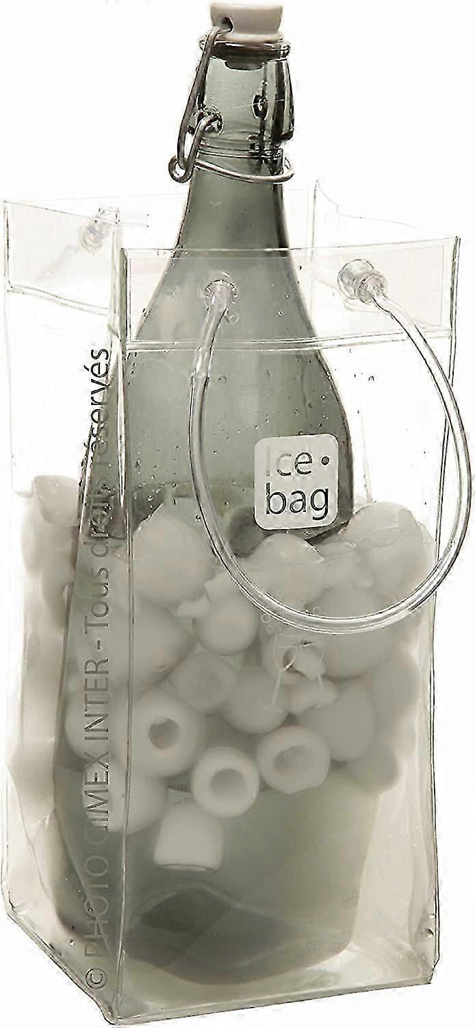 Gimex 17407 مبرد نبيذ كيس ثلج ، يناسب 1 زجاجة ، شفاف ، 25.5 × 11 سم