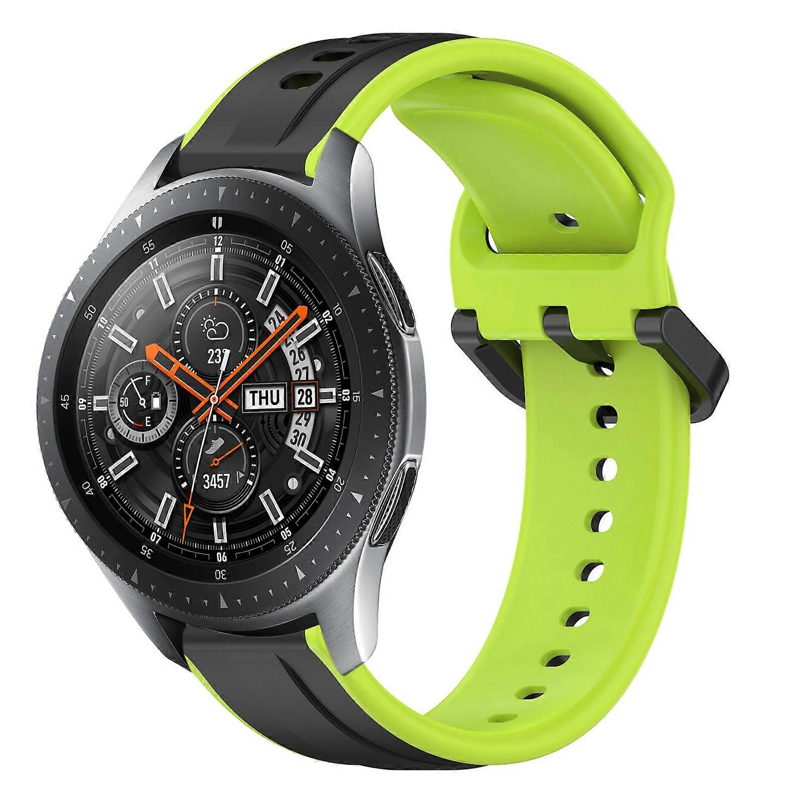 For Samsung Galaxy Watch 46mm 22mm Convex Loop Two-Color Silicone Watch Band