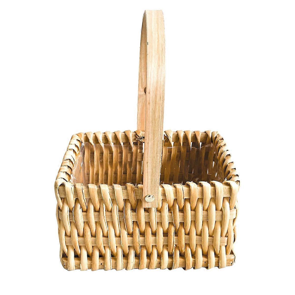 Multipurpose Wicker Basket with Handle Wicker Picnic Basket, Empty Gift Basket, Willow Woven Basket