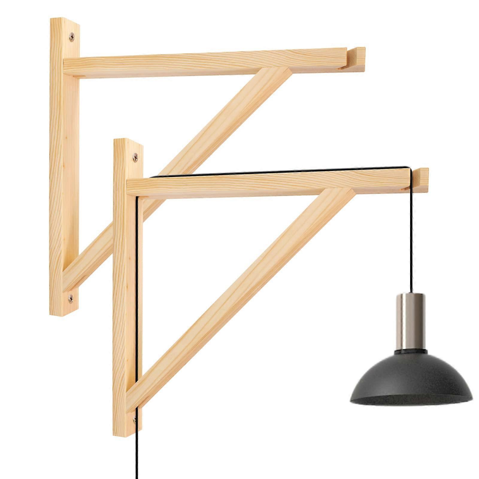 Wood Bracket Triangle Supports For Wall Lamp Shelf Indoor Living Room Farmhouse Rustic Design