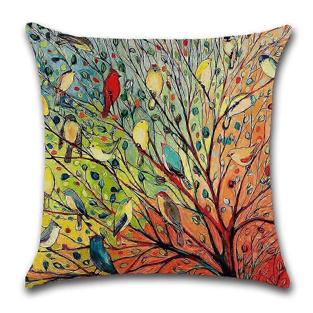 ホームリネン印刷枕カバークッションカバー鳥印刷枕カバー