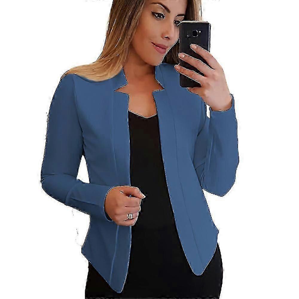 Plus Size Women Thin Long Sleeve Office Work Blazer Plain Suit Jacket Formal Ol Coat Top Free Shipping