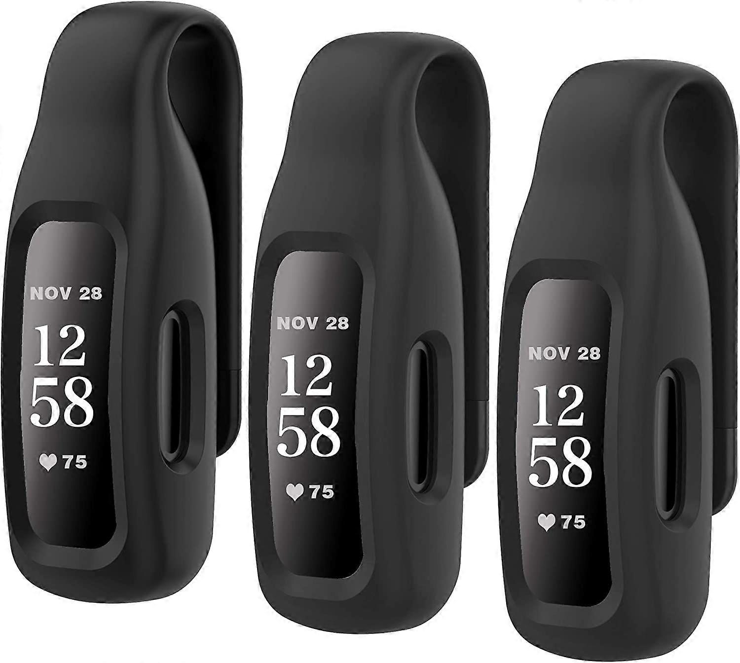 3-Pack Clips Replacement for Fitbit Inspire 2, Soft Comfortable Silicone Clip 360Protection Holder Accessory Compatible with Fibit Inspire 2