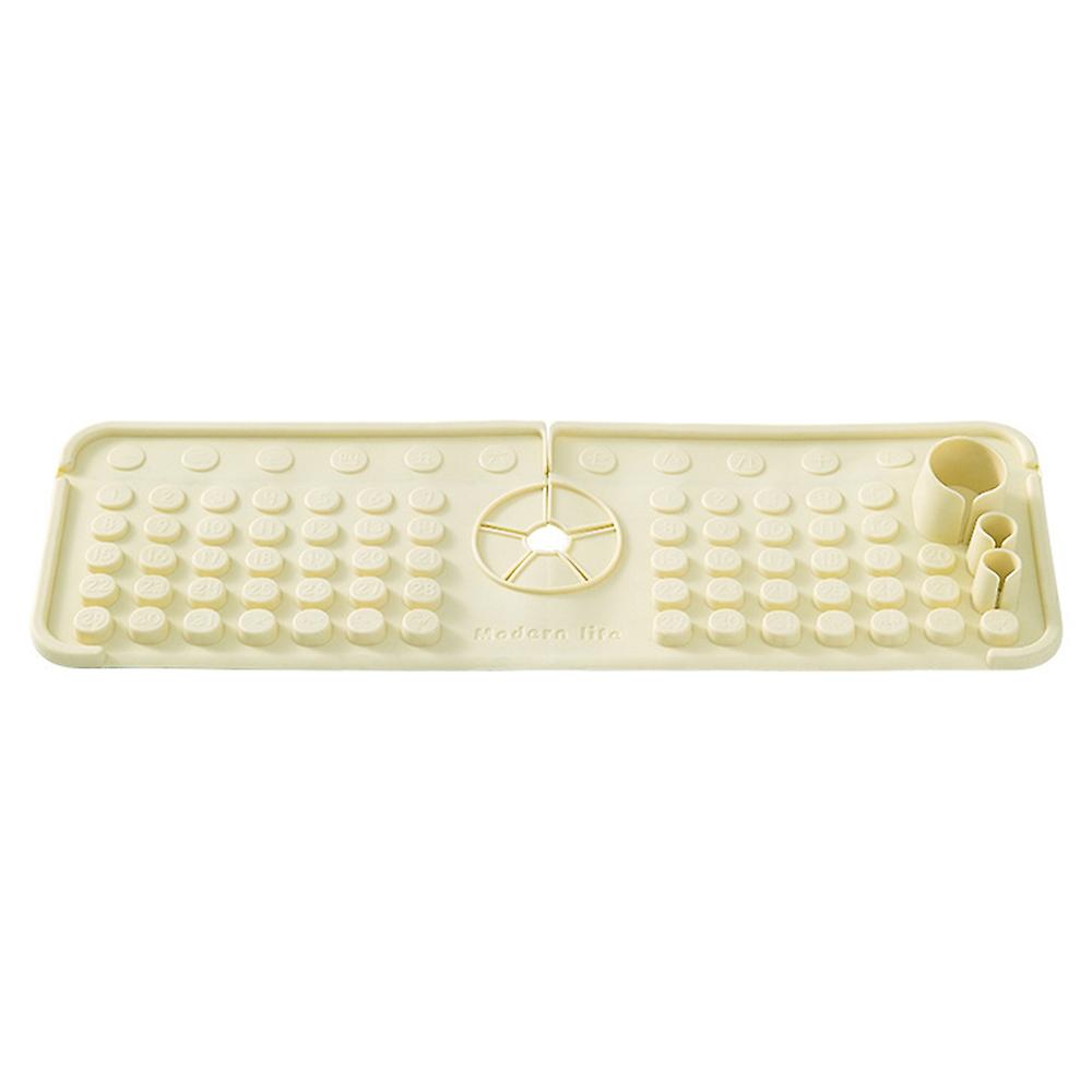 AS Keyboard Design TPR Sink Mat Draining Pad Countertop Anti Slip Splash Guard for Bathroom Kitchen 