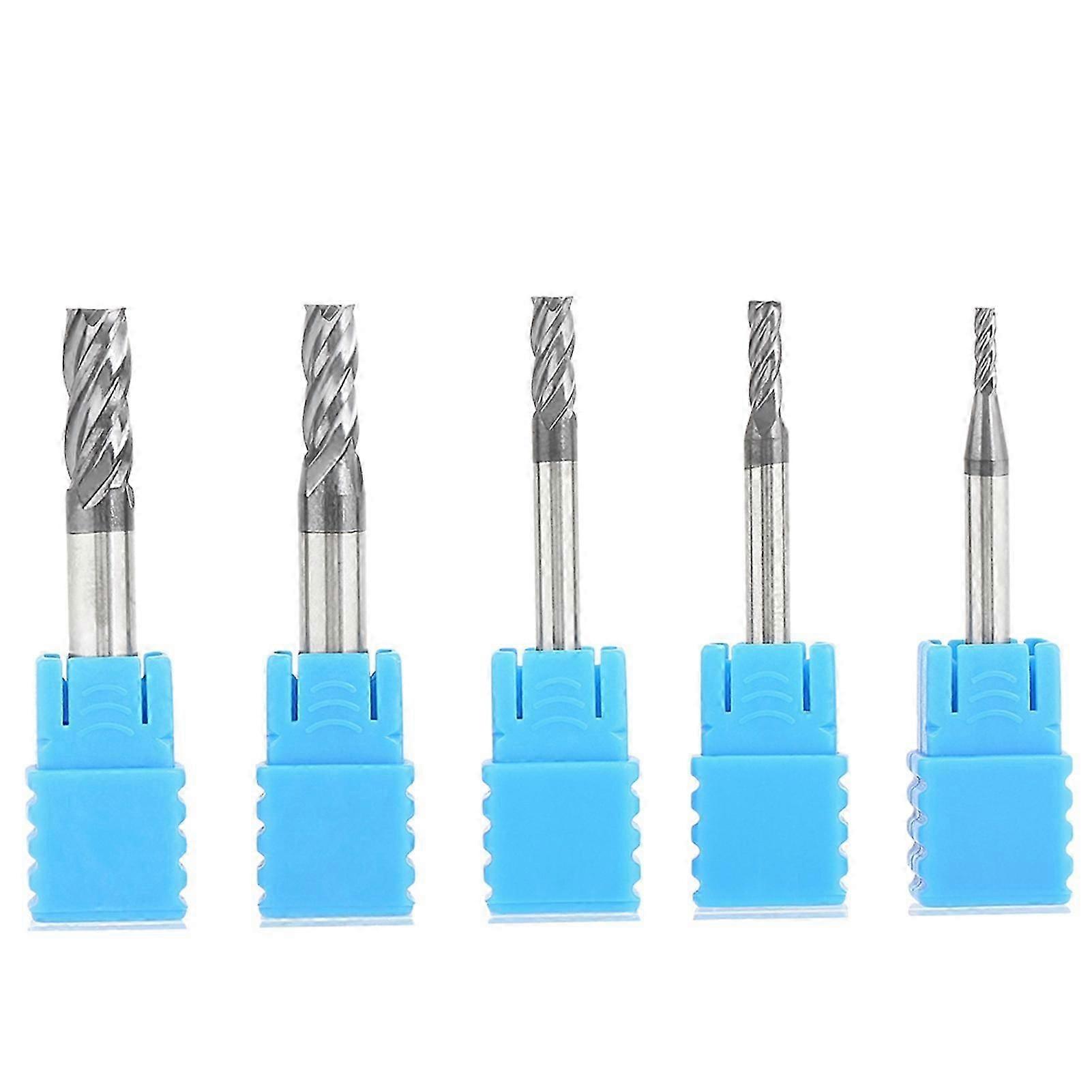 5pcs Tungsten Carbide Thread 4-flute Milling Cutter Tool End Mill Set Tools Accessories