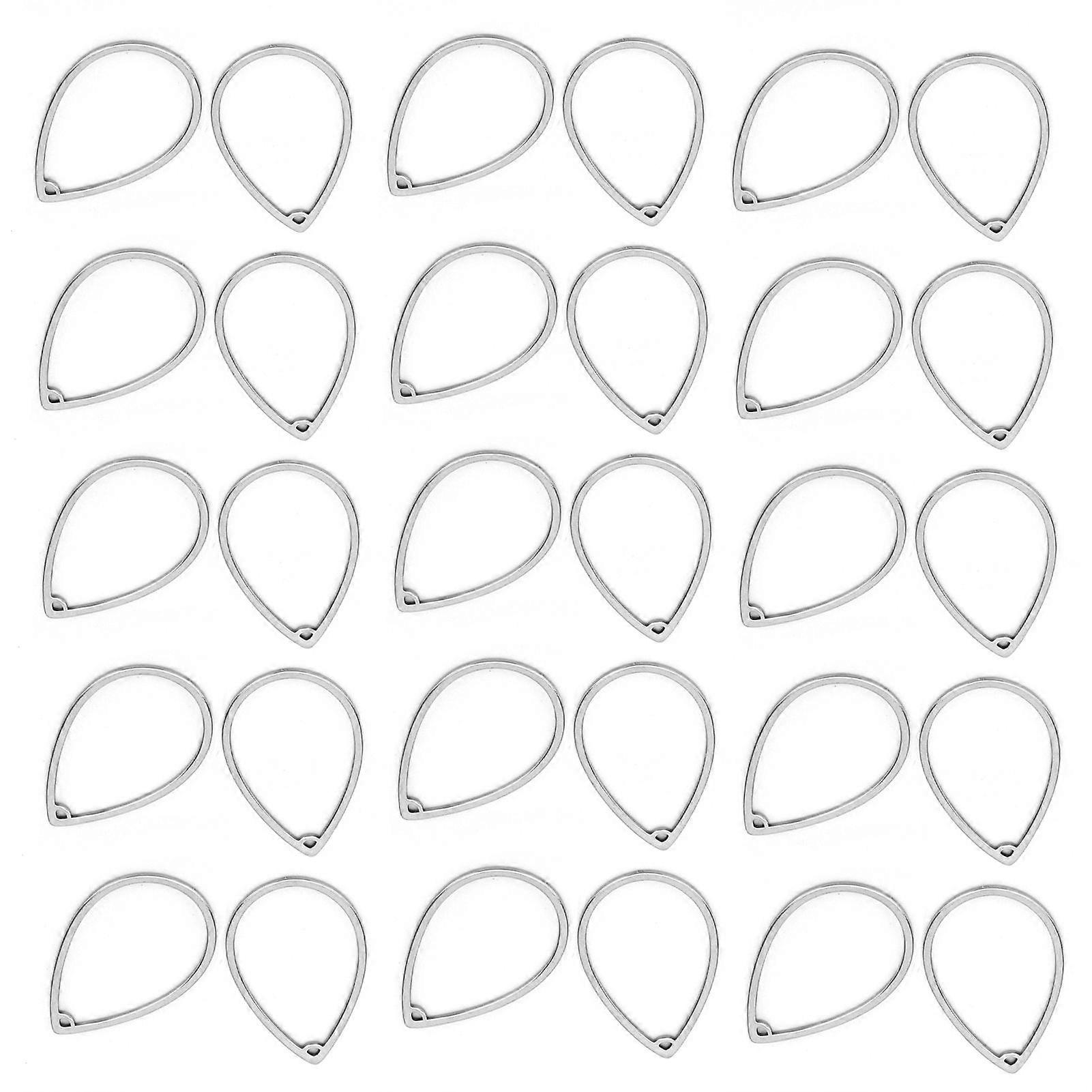 30pcs Earring Connectors DIY Geometric DropShaped Hollow Stainless Pendant Supplies with Hole for Ornaments Craft