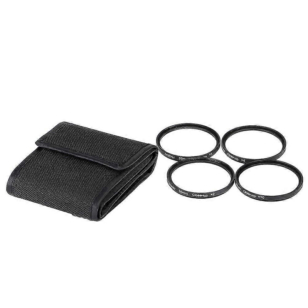 55mm Macro Close-up Filter Set +1 +2 +4 +10 With Pouch