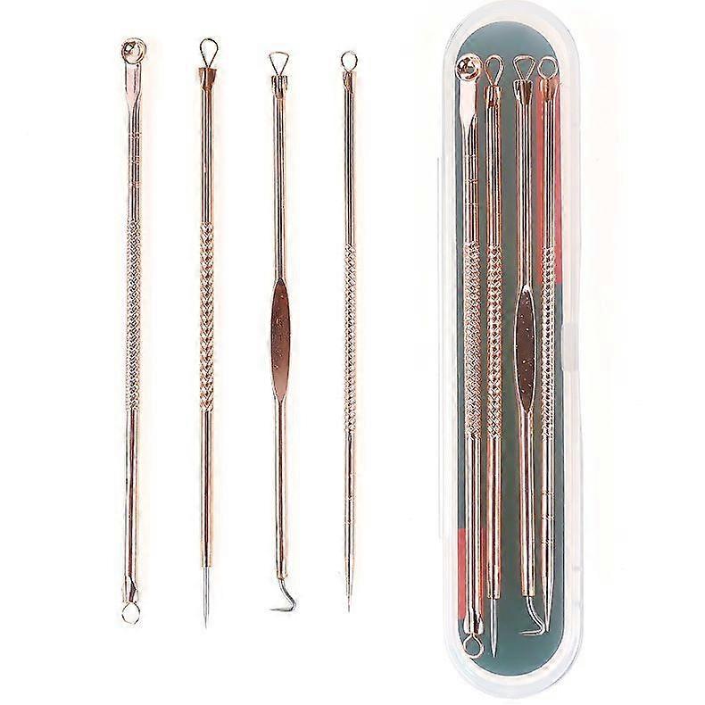 にきびリムーバーコメドスクイーザーセット4個プロフェッショナル抽出ピンセットにきびを取り除くためのにきびにきび除去コメドン抽出器フェイシャルケアウィット