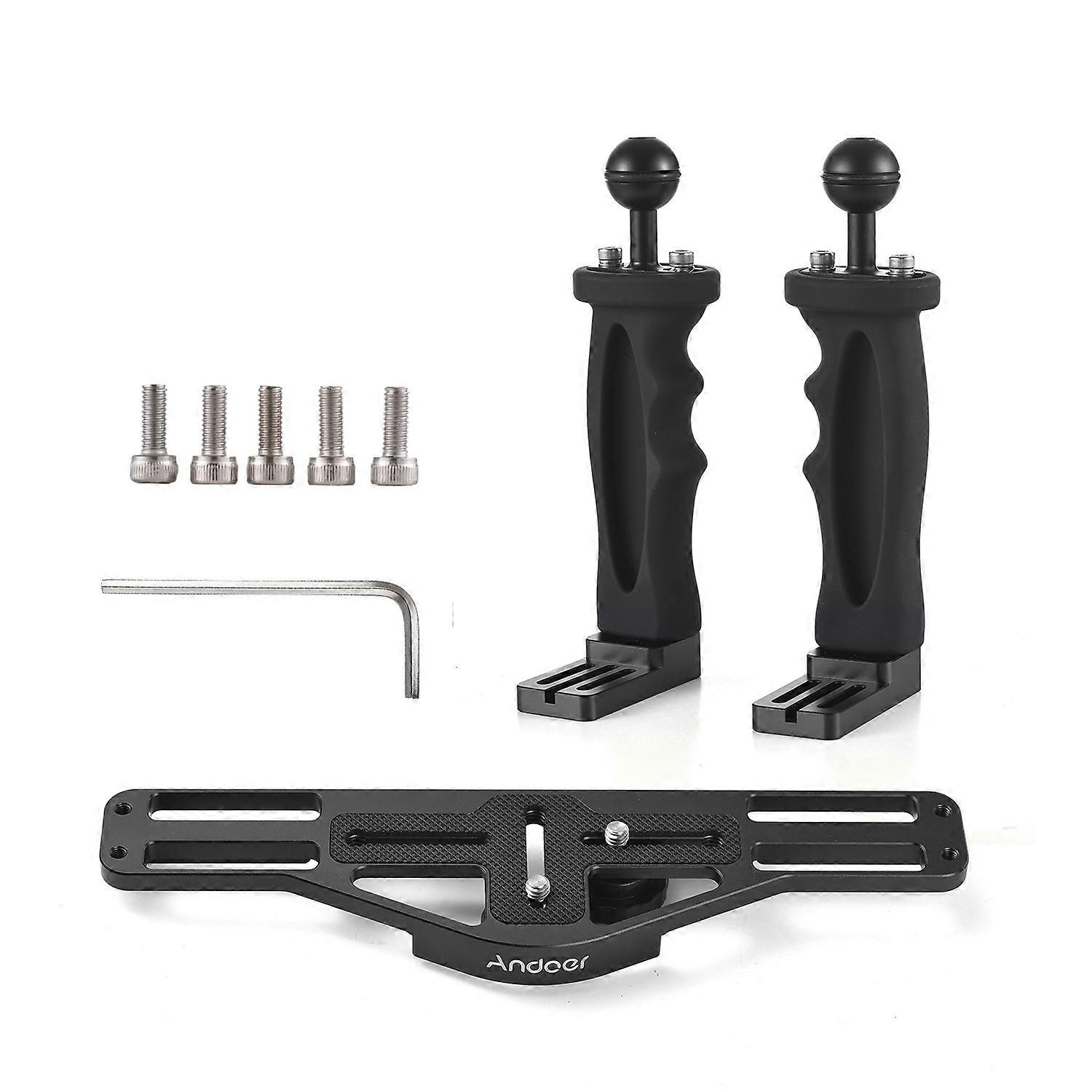 Andoer Camera Diving Rig with Dual Handle Handheld Underwater Tray Stabilizer Adjustable Camera Divi