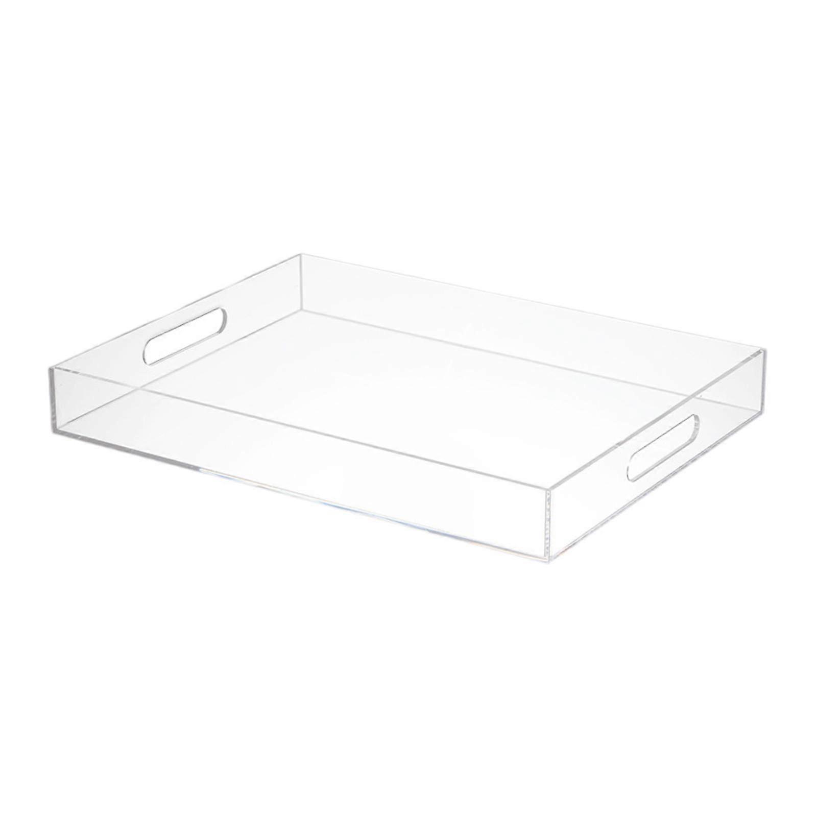 Acryl Serviertablett Wasserbecher Tablett Lebensmitteltablett Transparent Badezimmer Waschtisch