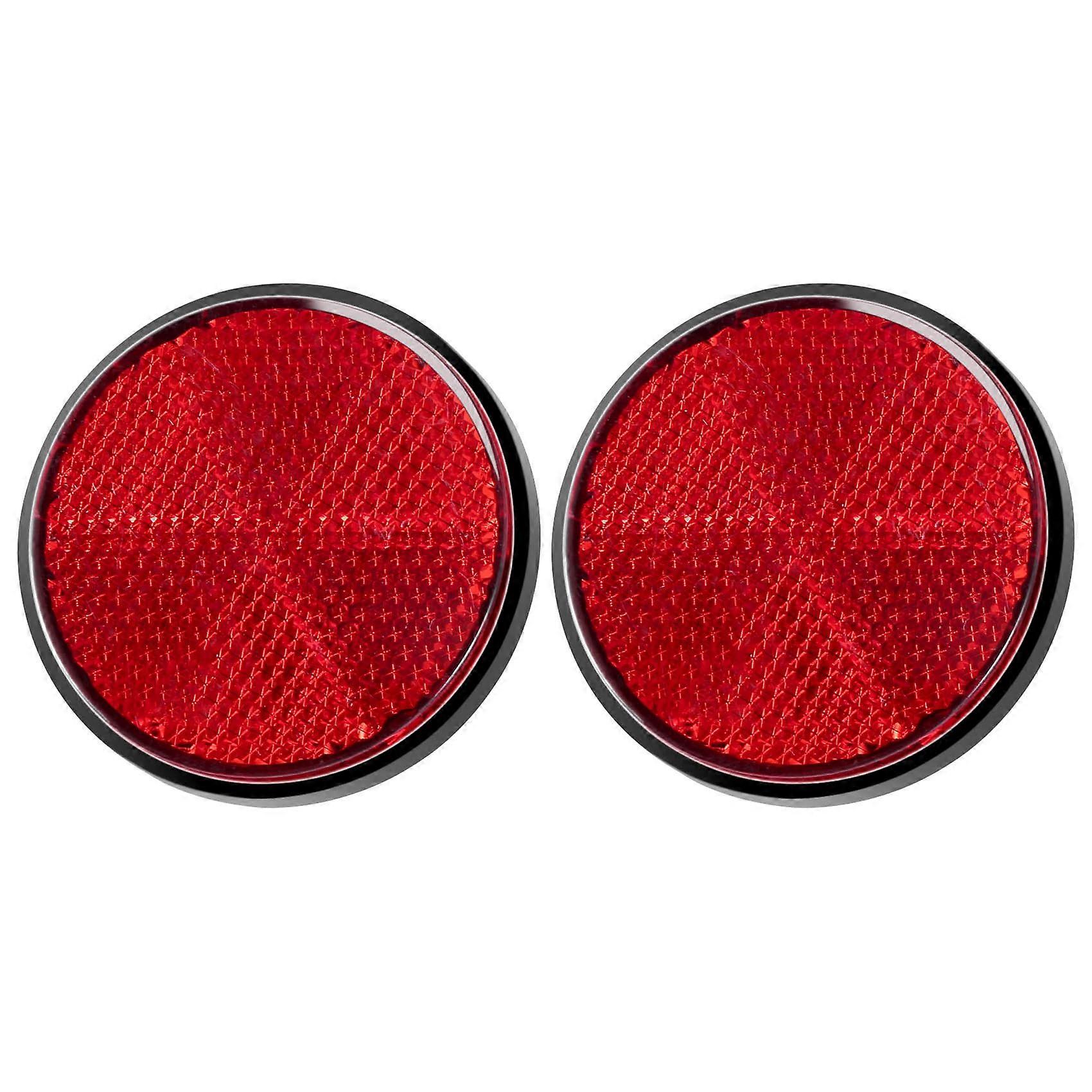 2pcs Round Red Reflector Universal For Motorcycle ATV 5.6*0.8cm