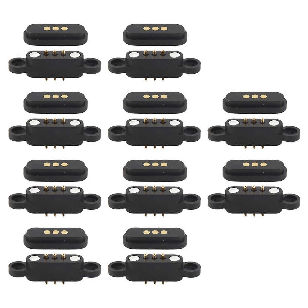 10 Pairs Spring Loaded Magnetic Pogo Pin 2.3 MM Through Holes Male