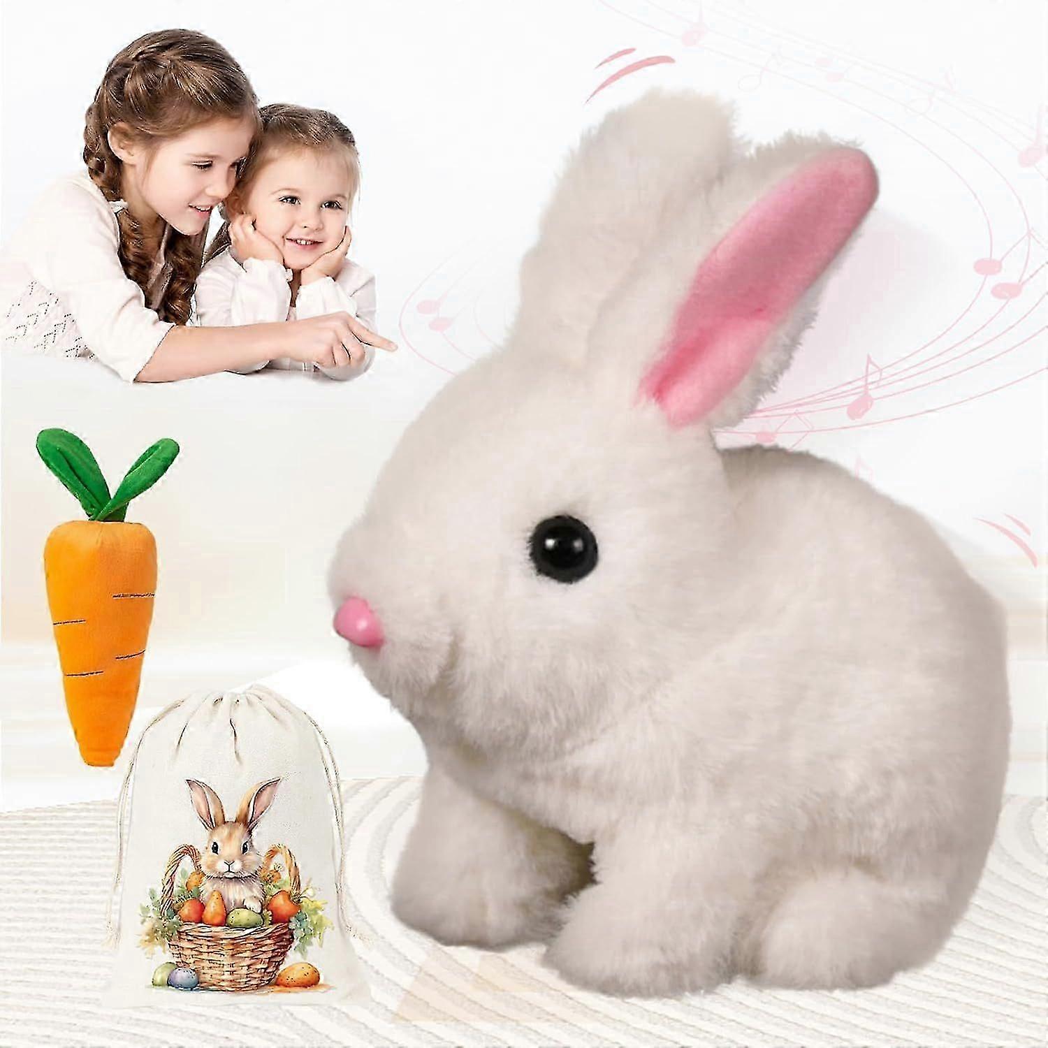 Shibingsheng My Realistic Bunny Toy, Interactive Bunny Realistic Bunny - Jumping, Twitching, And Shaking Ears, Bunny Realistic Bunny Toy, Bunbi Realis
