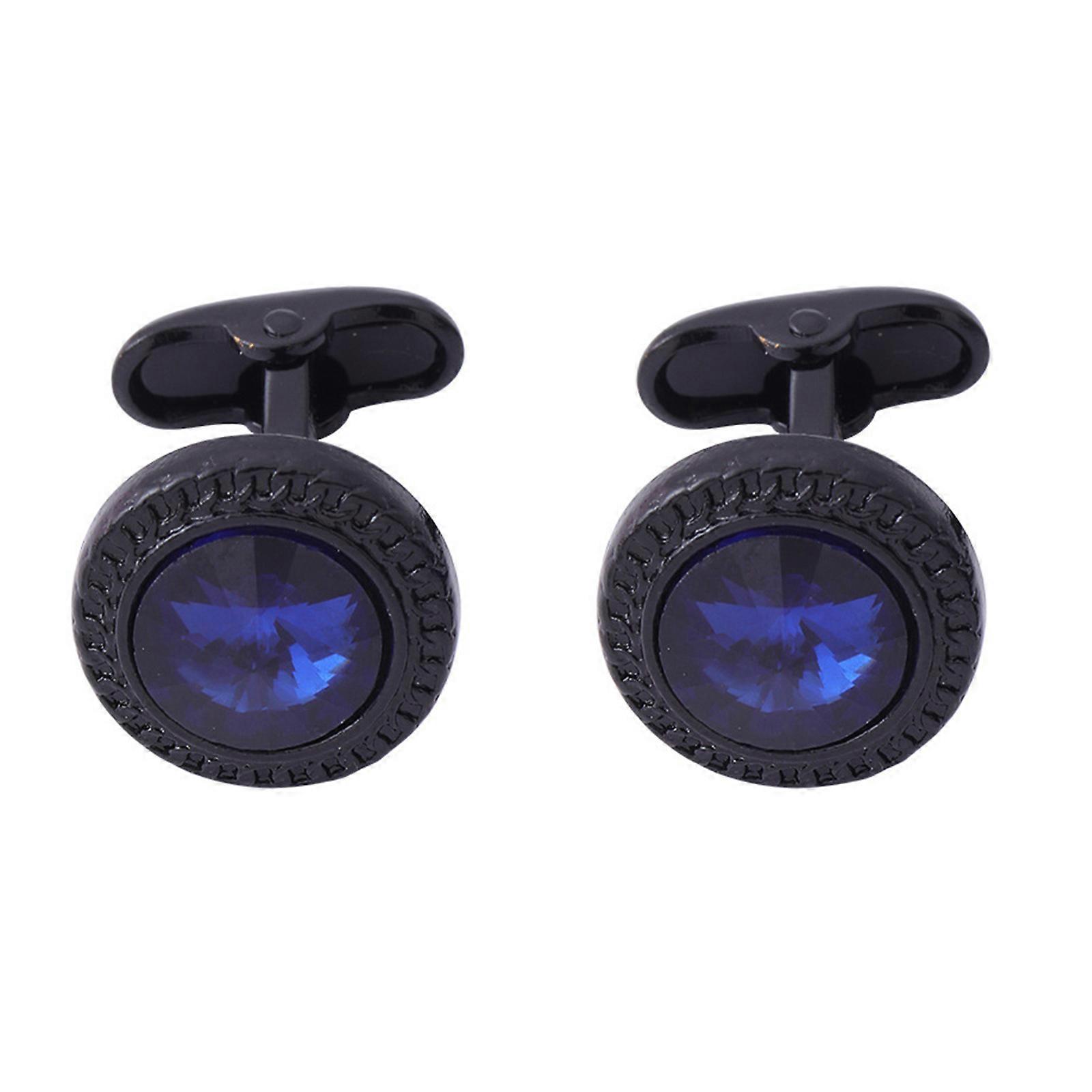İş Gömlek Kol Düğmeleri Erkekler Resmi Toplantılar Kol Düğmeleri Düğün Parti Moda için Basit Erkekler Gömlek Kristal Kol Düğmesi Mavi