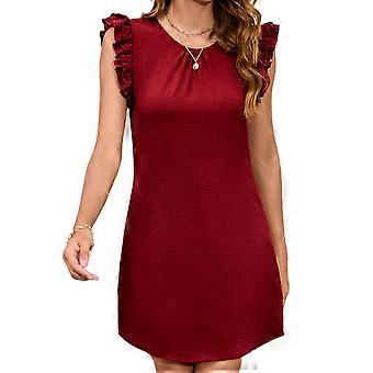 Womens Summer Ruffle Cap Sleeve Casual Loose Flowy Swing Mini Dress Solid Color Tunic Dresses Sexy Fashion Short Dress Red S | Fruugo UK Womens Summer Ruffle Cap Sleeve Casual Loose Flowy Swing Mini Dress Solid Color Tunic Dresses Sexy Fashion Short Dress Red S | Fruugo UK