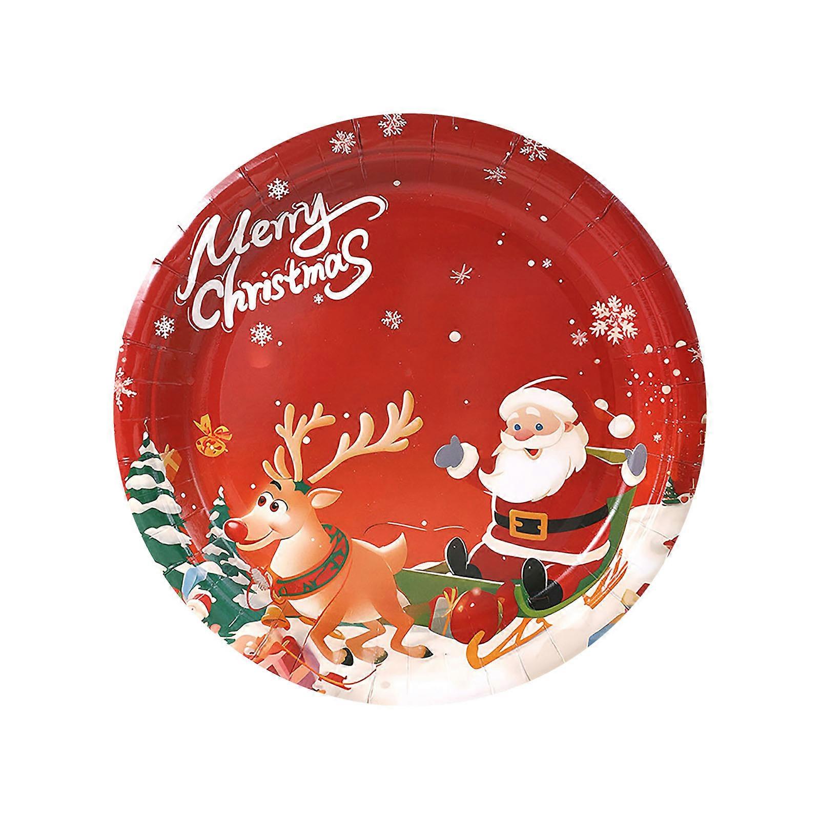 30pcs Christmas Theme Party Tableware Set Disposable Decorative Paper Tableware Easy To Clean
