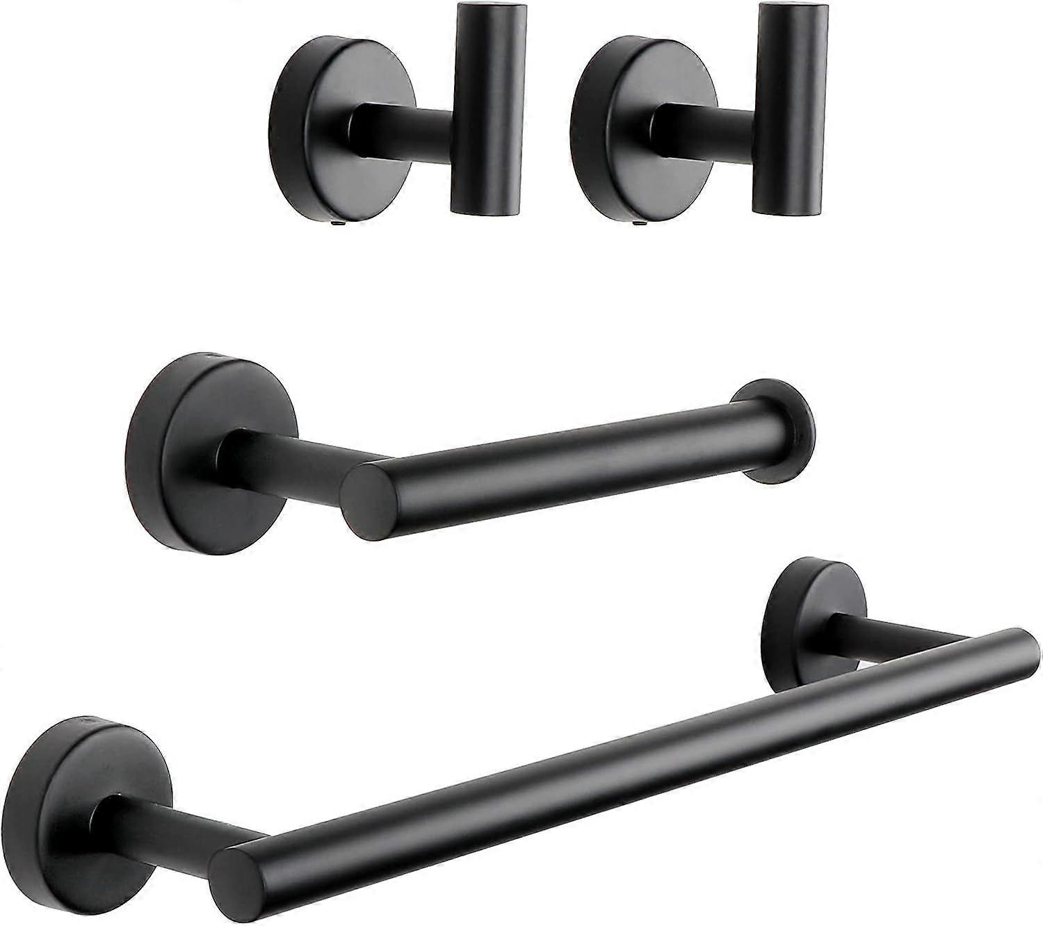 4 Piece Bathroom Hardware Set, Matte Black Bathroom