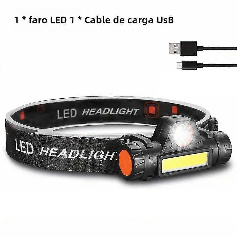 USB Rechargeable LED Headlamp with Extended Lifespan and Strong Light for Outdoors, Waterproof Headlamp for Camping and Work