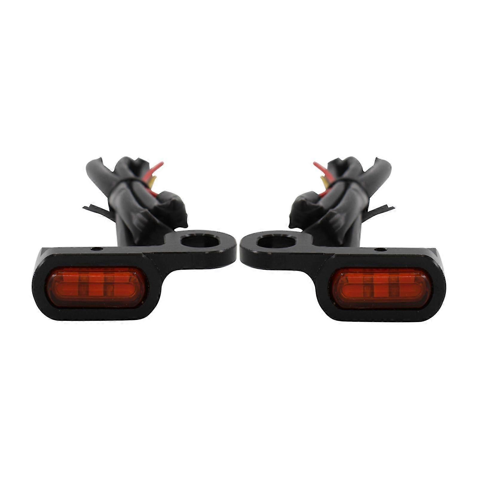 2Pc LED Turn Signal Indicator Light for Harley Touring Softail Silver Orange