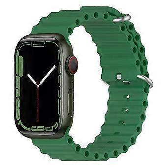 Apple Watch Silicone Band-Ocean Design,Fits Series 8/7/6/5/4/3/2/1,38mm-41mm,Alfalfa Grass