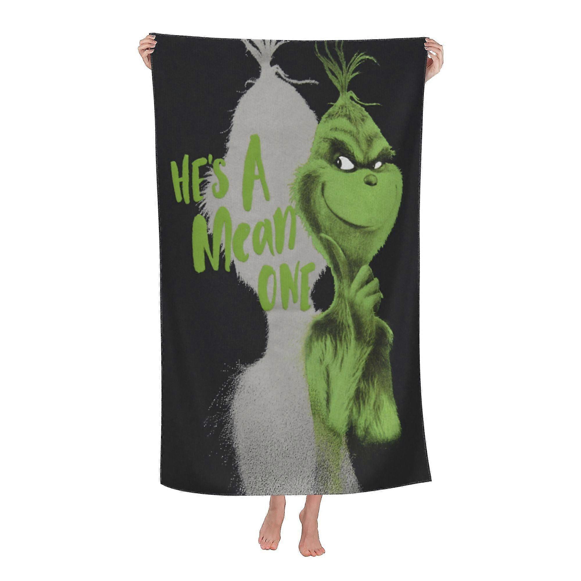 The Grinch Beach Towel, Large Microfiber Bath Towel #ogdd