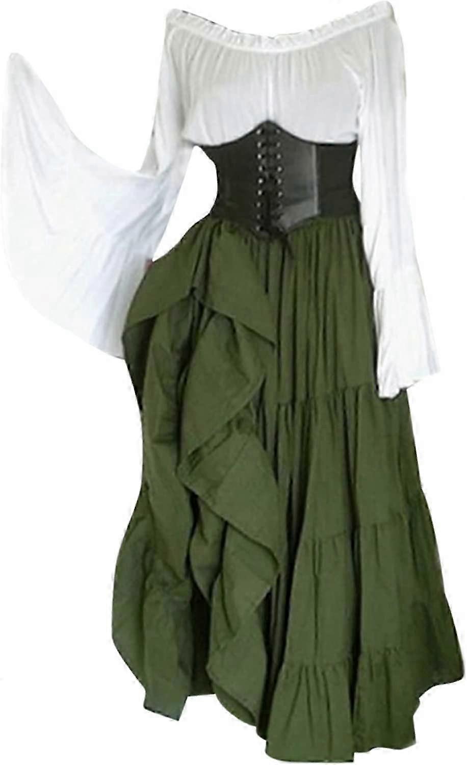 sachin and babi light blue dress Women's Gothic Elf Fairy Dress With Corset