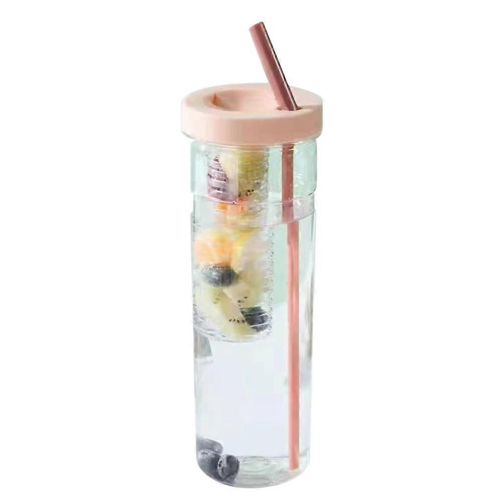 Meyve Infuser Su Şişesi 700ml, Taşınabilir Büyüklükte Fitness Su Şişesi, Çıkarılabilir Samanlı Açık İçme Kupası