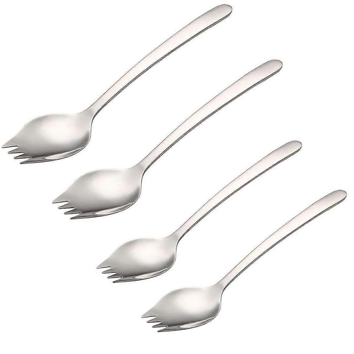 Stainless steel 2-in-1 table fork,soup spoon,salad fork,pasta spoon,suitable for fruit and ice cream