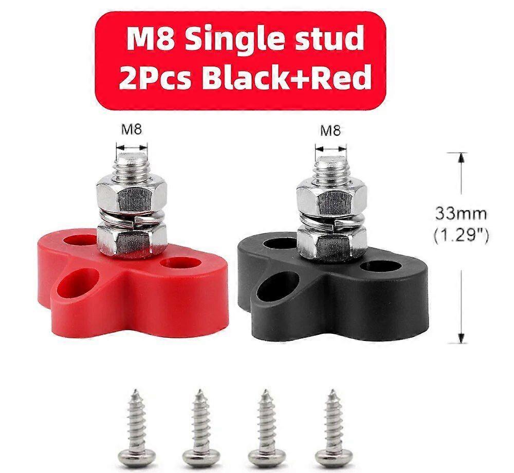 M6 M8 M10 Terminal Block Studs Bus Bar 5/16\" 1/4\" BusBar Positive Negative Heavy Duty Power Distribution Stud for Truck RV Boat
