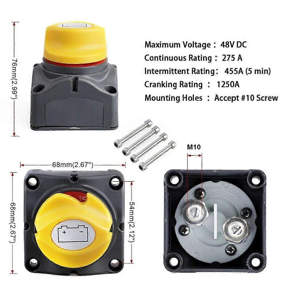 200A 800A 48vBattery Disconnect Switch Mass Rotary Isolator Switches Single Circuit For Rv Switch Camping Car Boat/Caravan/Yach