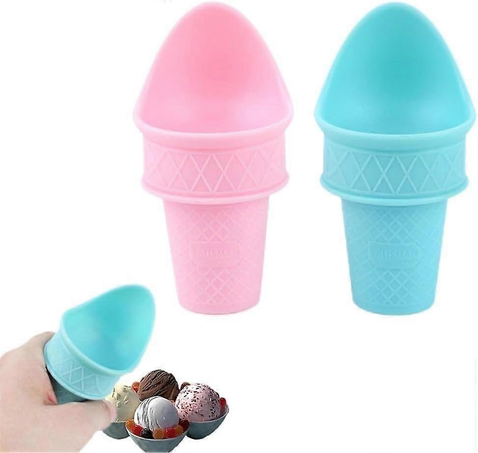 Kiddie Cones Ice Cream Scoops, Mini Ice Cream Cones, Reusable Ice Cream Cones Snow Cone Rack for Kids Toddler (2Pcs)