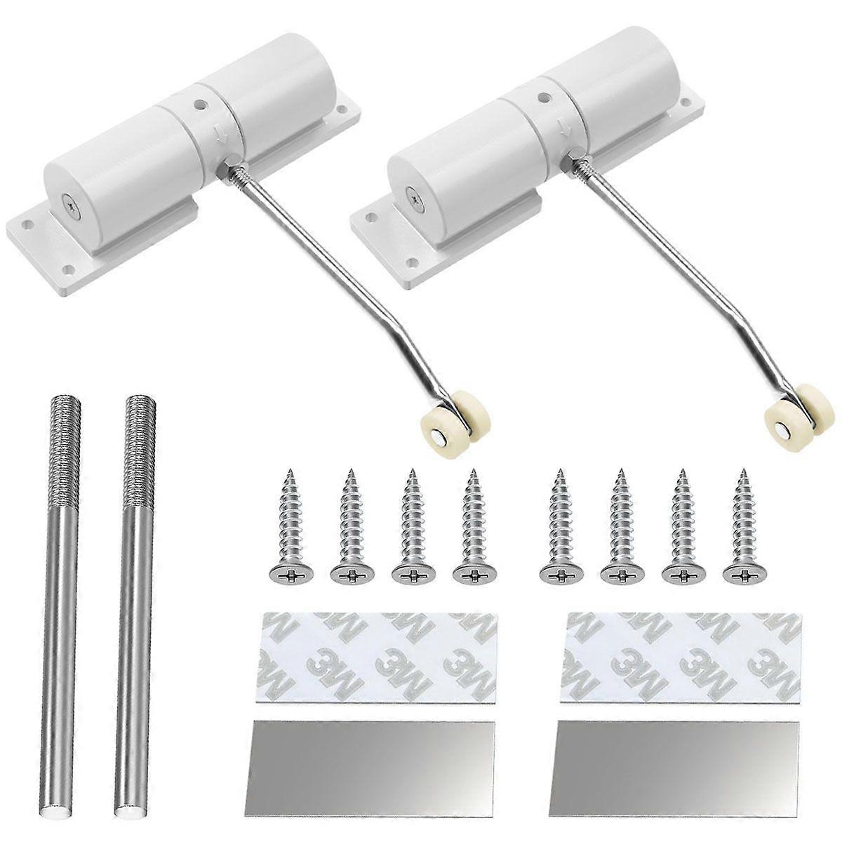 2-Piece Automatic Door Closer, Adjustable Spring for Doors up to 40kg
